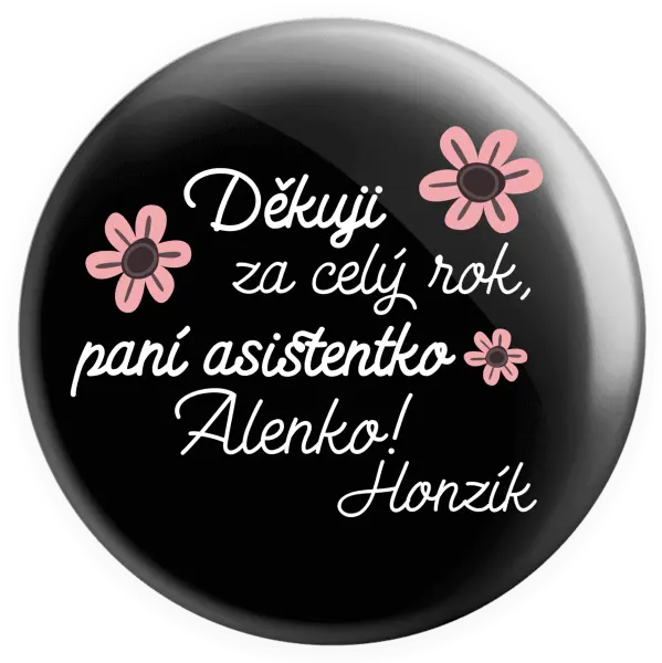 Placka Děkuji za celý rok, paní asistentko