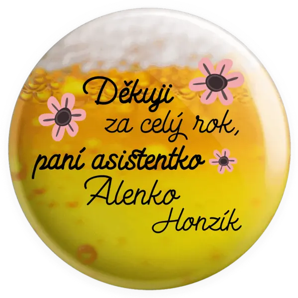 Placka Děkuji za celý rok, paní asistentko