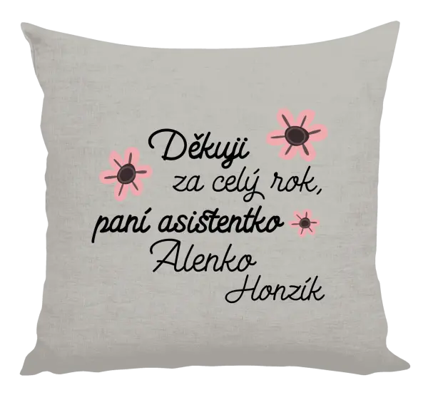 Polštář Děkuji za celý rok, paní asistentko