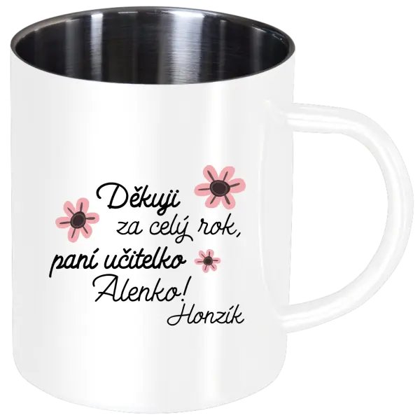 Nerezový hrnek Děkuji za celý rok, paní učitelko