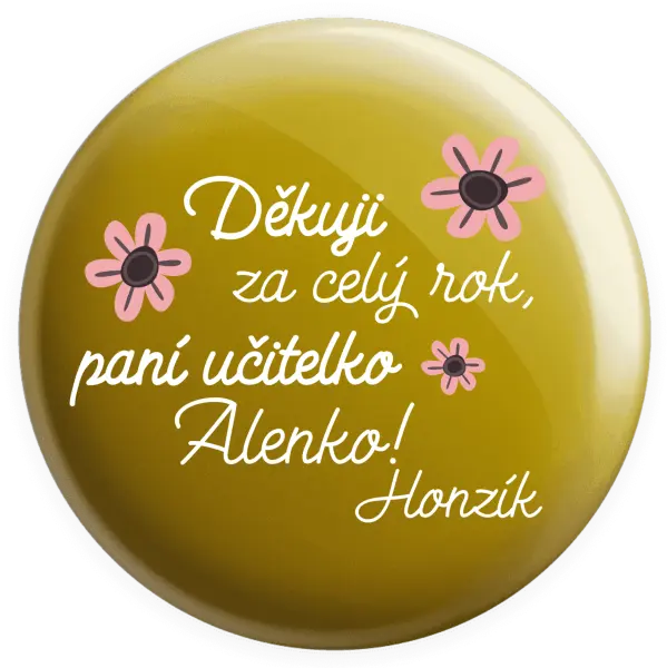 Placka Děkuji za celý rok, paní učitelko