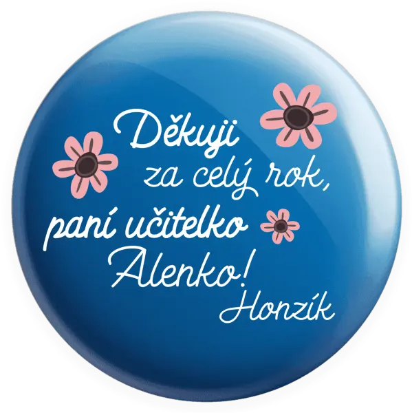 Placka Děkuji za celý rok, paní učitelko