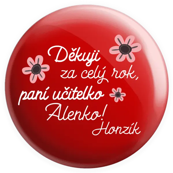 Placka Děkuji za celý rok, paní učitelko