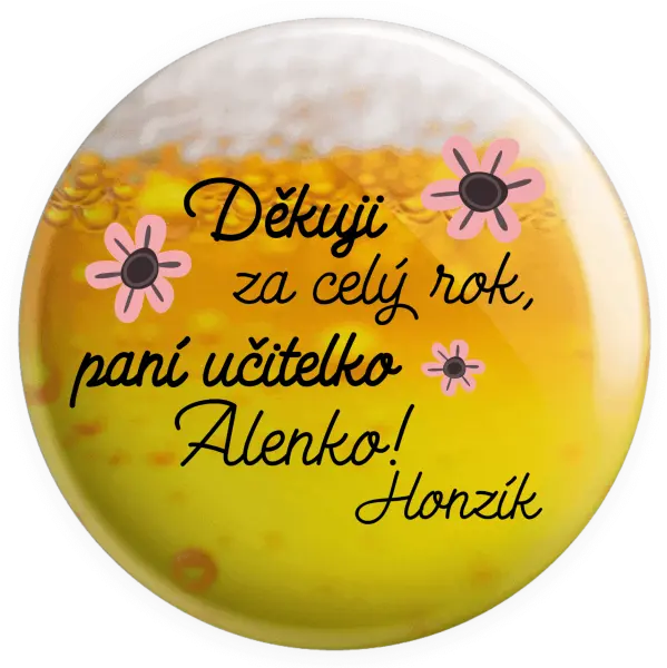 Placka Děkuji za celý rok, paní učitelko