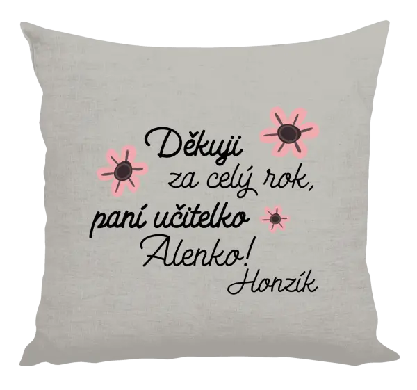 Polštář Děkuji za celý rok, paní učitelko