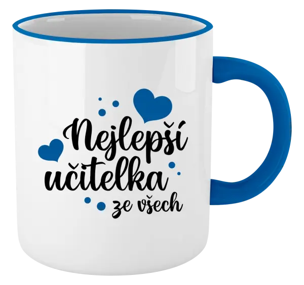 Hrnek Nejlepší učitelka ze všech - srdíčka