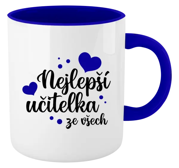 Hrnek Nejlepší učitelka ze všech - srdíčka