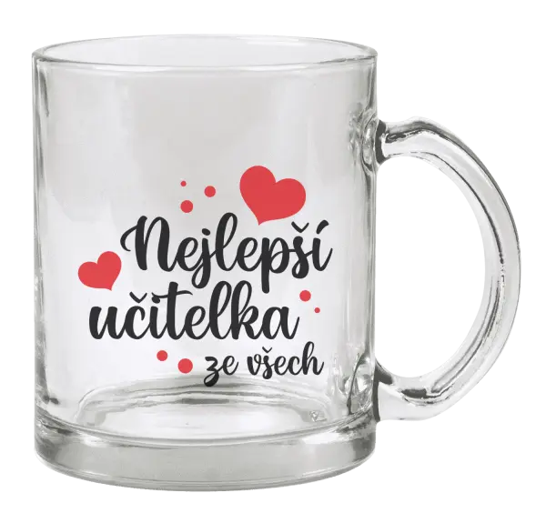 Hrnek Nejlepší učitelka ze všech - srdíčka