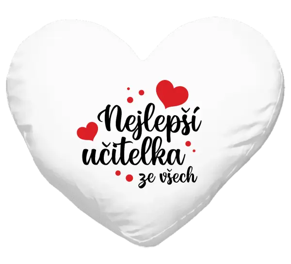 Polštář Nejlepší učitelka ze všech - srdíčka