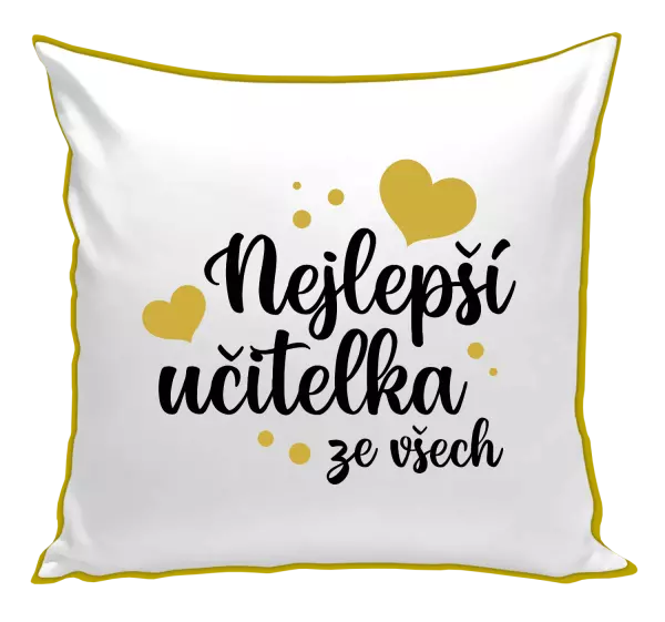 Polštář Nejlepší učitelka ze všech - srdíčka