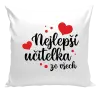 Polštář Nejlepší učitelka ze všech - srdíčka