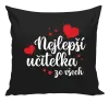 Polštář Nejlepší učitelka ze všech - srdíčka