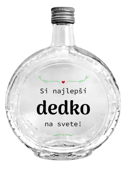 Fľaša, sklenená guľatá Jsi nejlepší dědeček na světě - kopie