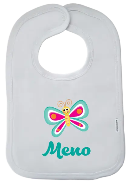 Detský podbradník Motýlek se jménem - kopie