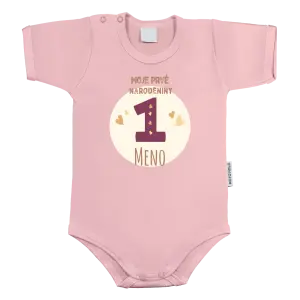 Detské body Moje prvé narodeniny s menom (vínová)