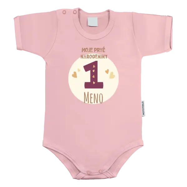 Detské body Moje prvé narodeniny s menom (vínová)