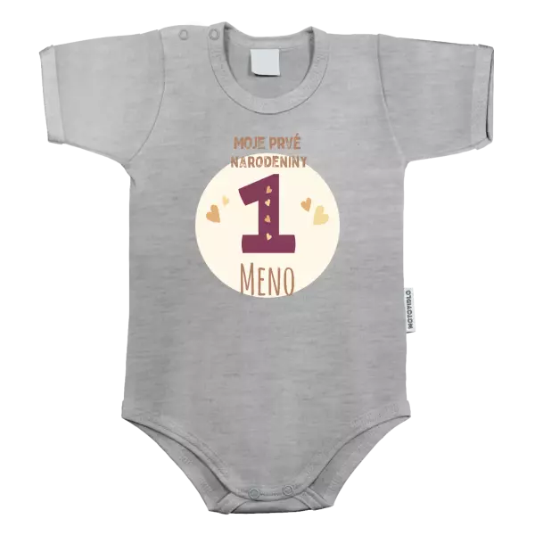 Detské body Moje prvé narodeniny s menom (vínová)