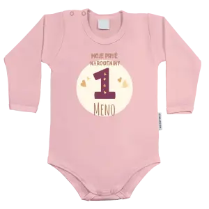 Detské body Moje prvé narodeniny s menom (vínová)