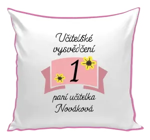 Polštář Učitelské vysvědčení - kytičky