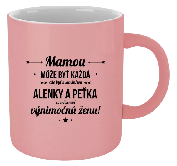 Hrnček metalický Mámou může být každá se jmény - kopie