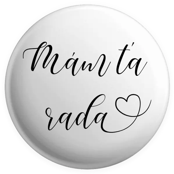 Placka Mám tě ráda srdíčko - kopie