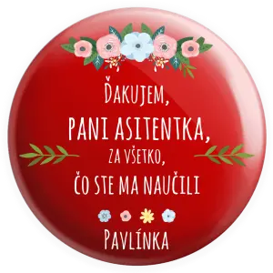 Placka Děkuji, paní asistentko, za všechno, co jste mě naučila se jménem - kopie