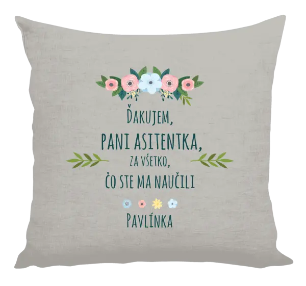 Vankúš Děkuji, paní asistentko, za všechno, co jste mě naučila se jménem - kopie