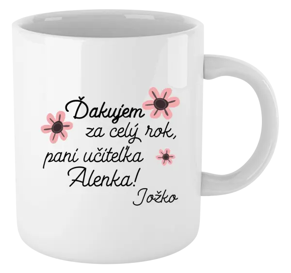 Hrnček Děkuji za celý rok, paní učitelko - kopie