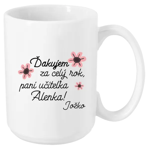 Hrnček Děkuji za celý rok, paní učitelko - kopie