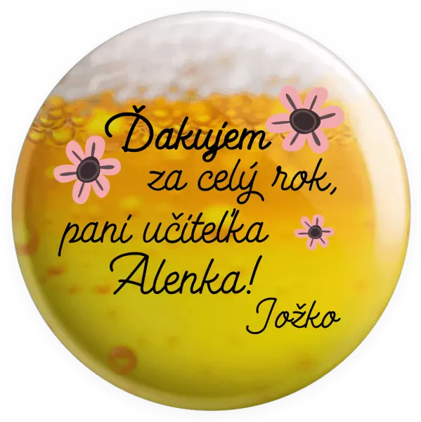 Placka Děkuji za celý rok, paní učitelko - kopie