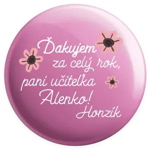 Placka Děkuji za celý rok, paní učitelko - kopie