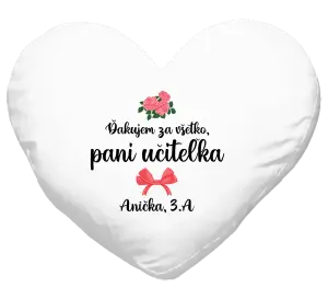 Vankúš Děkuji za vše, paní učitelko - růže - kopie