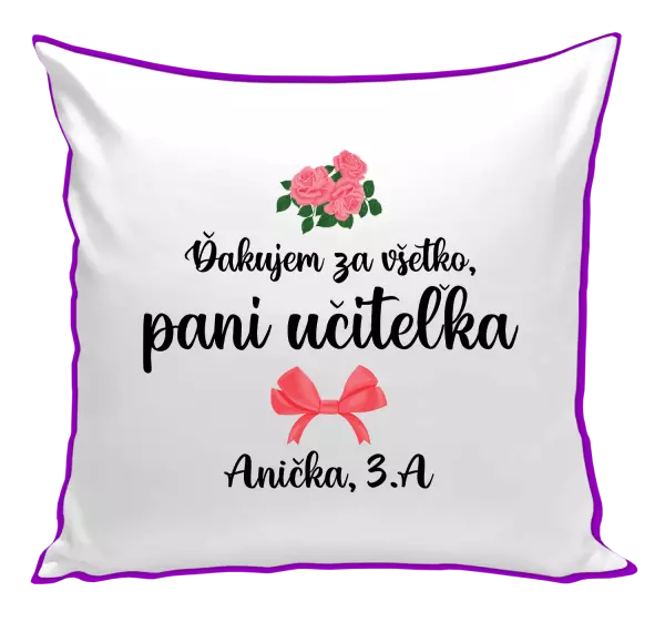 Vankúš Ďakujem za všetko, pani učiteľka - ruže