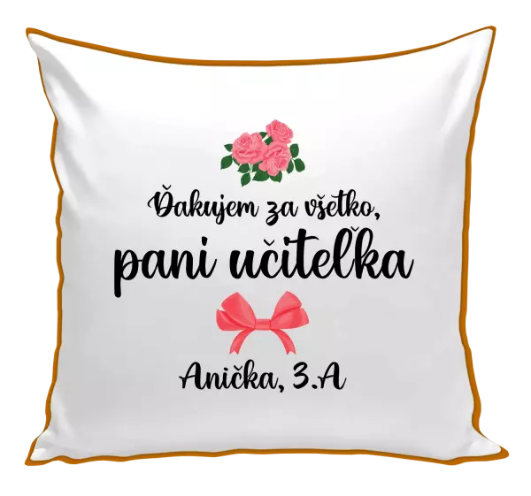 Vankúš Ďakujem za všetko, pani učiteľka - ruže