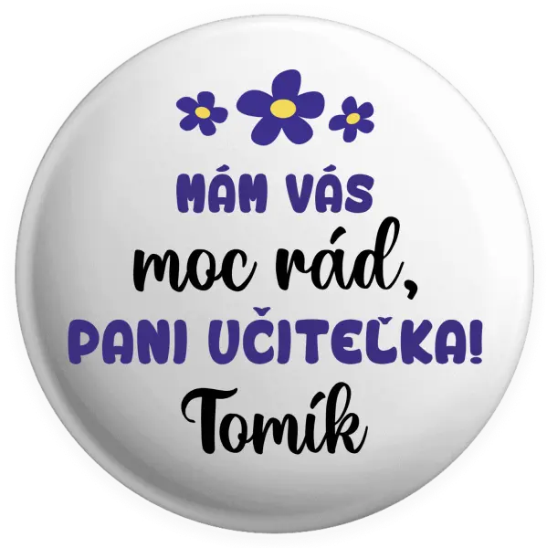 Placka Mám vás moc rád, paní učitelko - kopie