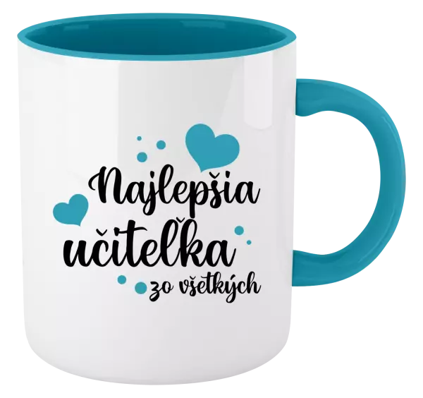 Hrnček  Najlepšia učiteľka zo všetkých - srdiečka