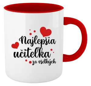 Hrnček  Najlepšia učiteľka zo všetkých - srdiečka