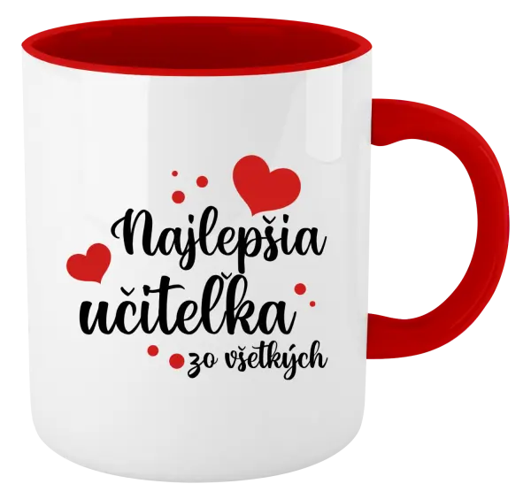 Hrnček  Najlepšia učiteľka zo všetkých - srdiečka
