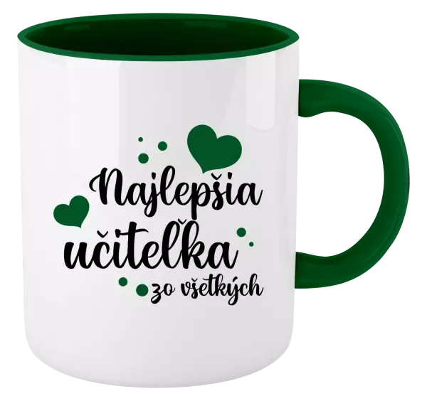 Hrnček  Najlepšia učiteľka zo všetkých - srdiečka