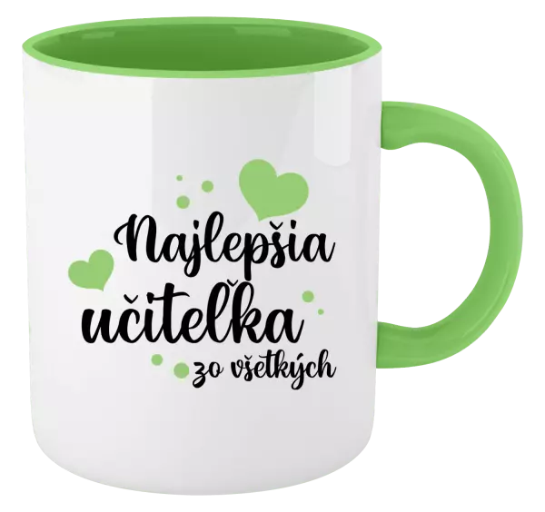 Hrnček  Najlepšia učiteľka zo všetkých - srdiečka