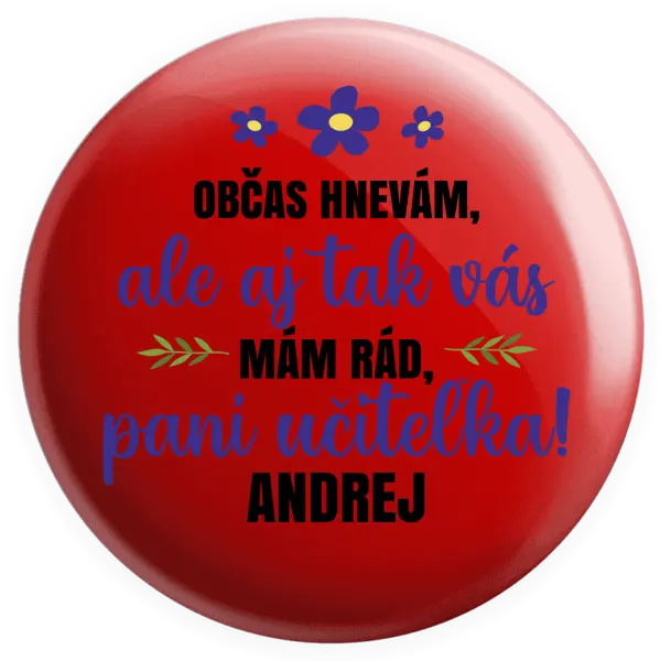 Placka Občas zlobím, ale i tak vás mám rád, paní učitelko - kopie