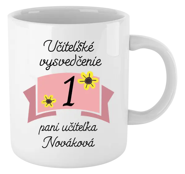 Hrnček Učitelské vysvědčení - kytičky - kopie