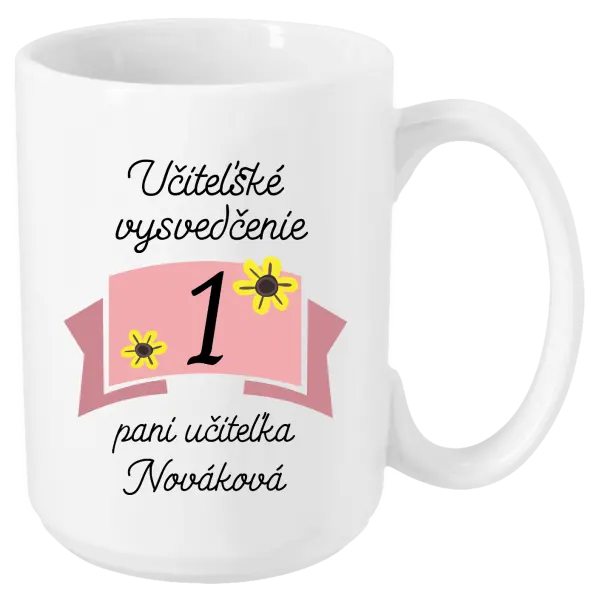 Hrnček Učiteľské vysvedčenie - kvetinky