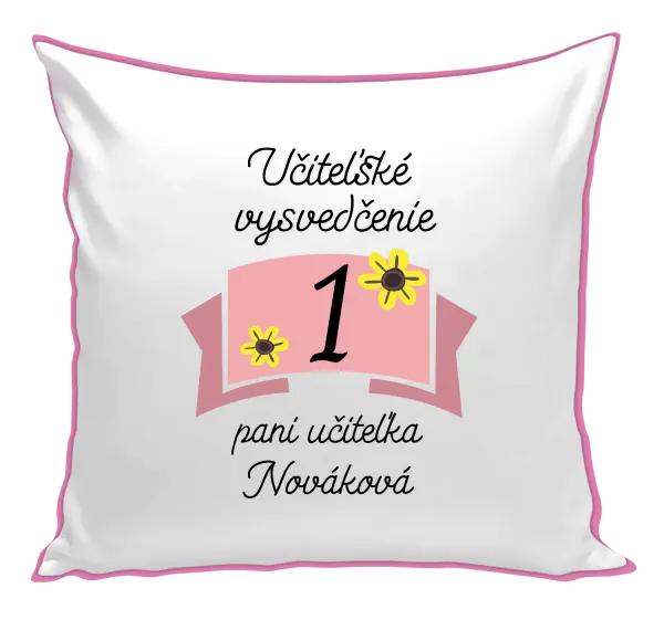 Vankúš Učiteľské vysvedčenie - kvetinky