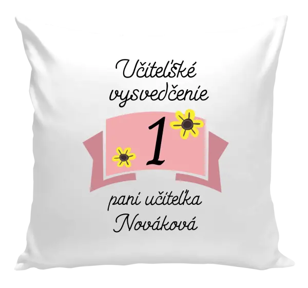 Vankúš Učitelské vysvědčení - kytičky - kopie