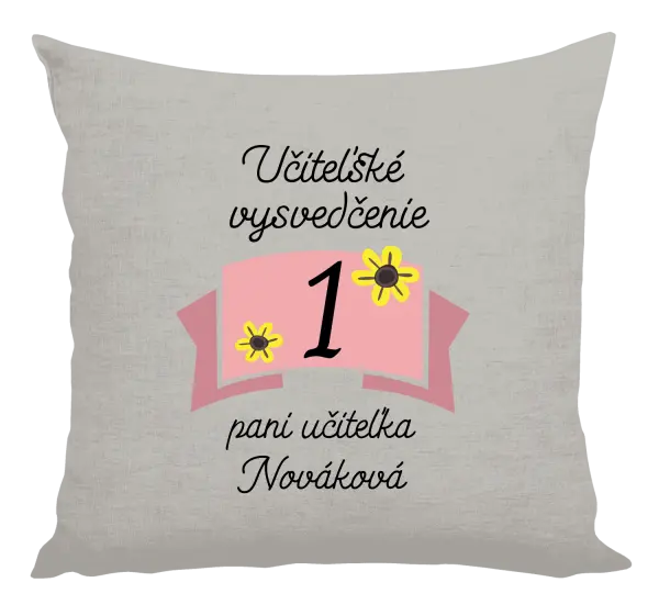 Vankúš Učitelské vysvědčení - kytičky - kopie