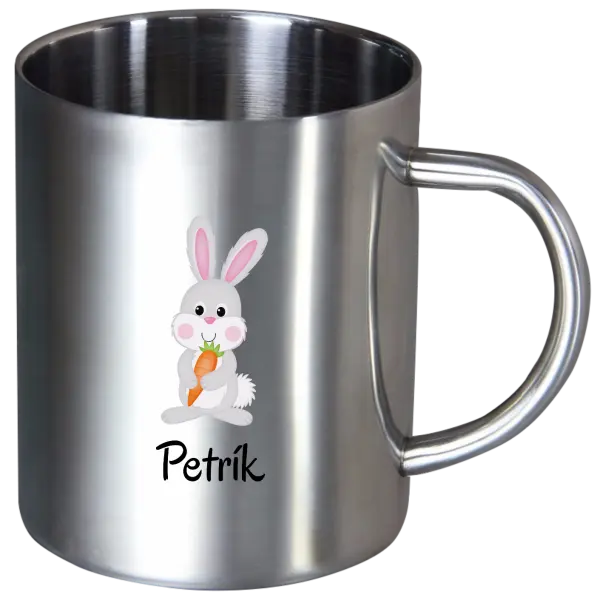 Nerezový hrnček Králíček, vlastní jméno - kopie