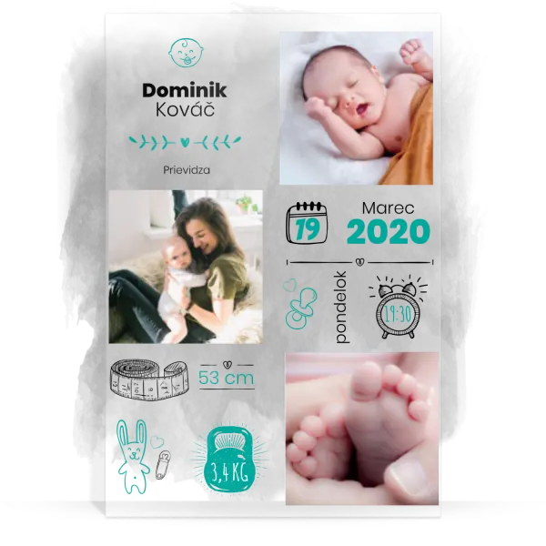 Plexisklo 3 mm Narození kluka - kopie