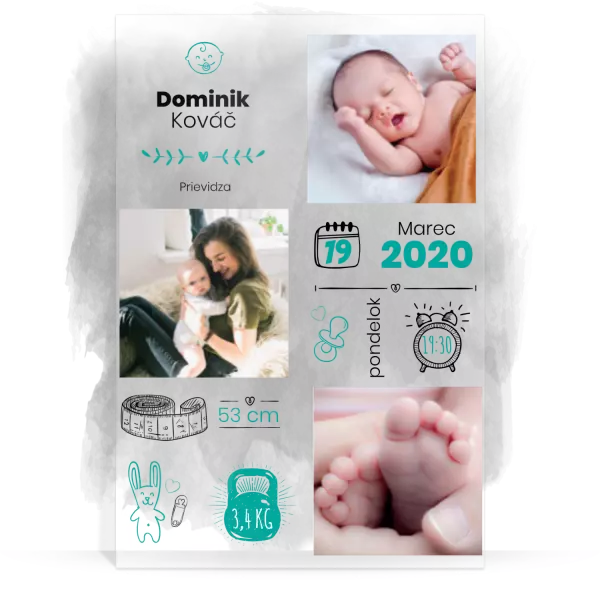 Plexisklo 3 mm Narození kluka - kopie