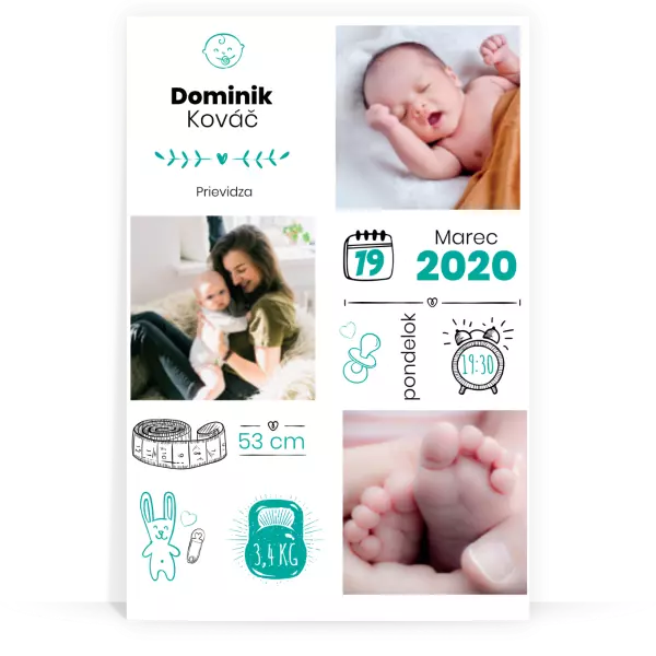 PVC doska Narození kluka - kopie